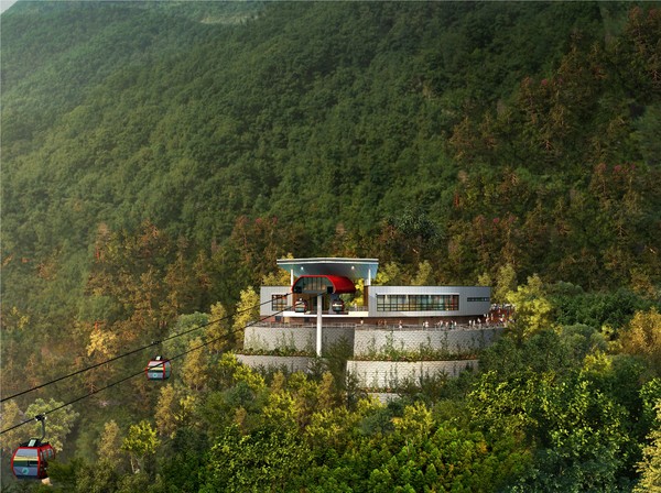 ▲ 춘천 삼악산 로프웨이 투시도 상부 조감도 [춘천시 제공]