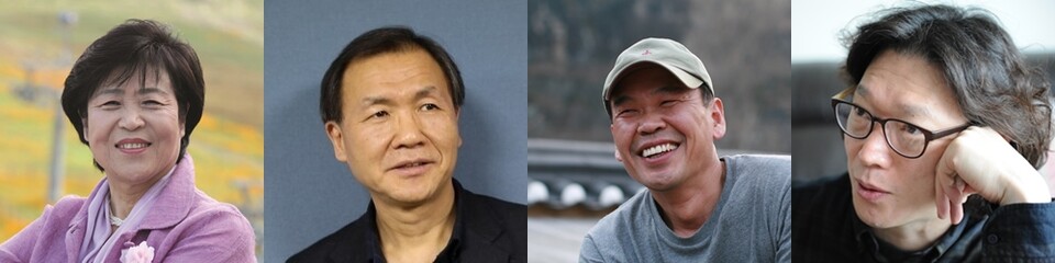 왼쪽부터 이영춘 시인, 서병기 헤럴드경제 선임기자, 김도연 소설가, 하창수 소설가