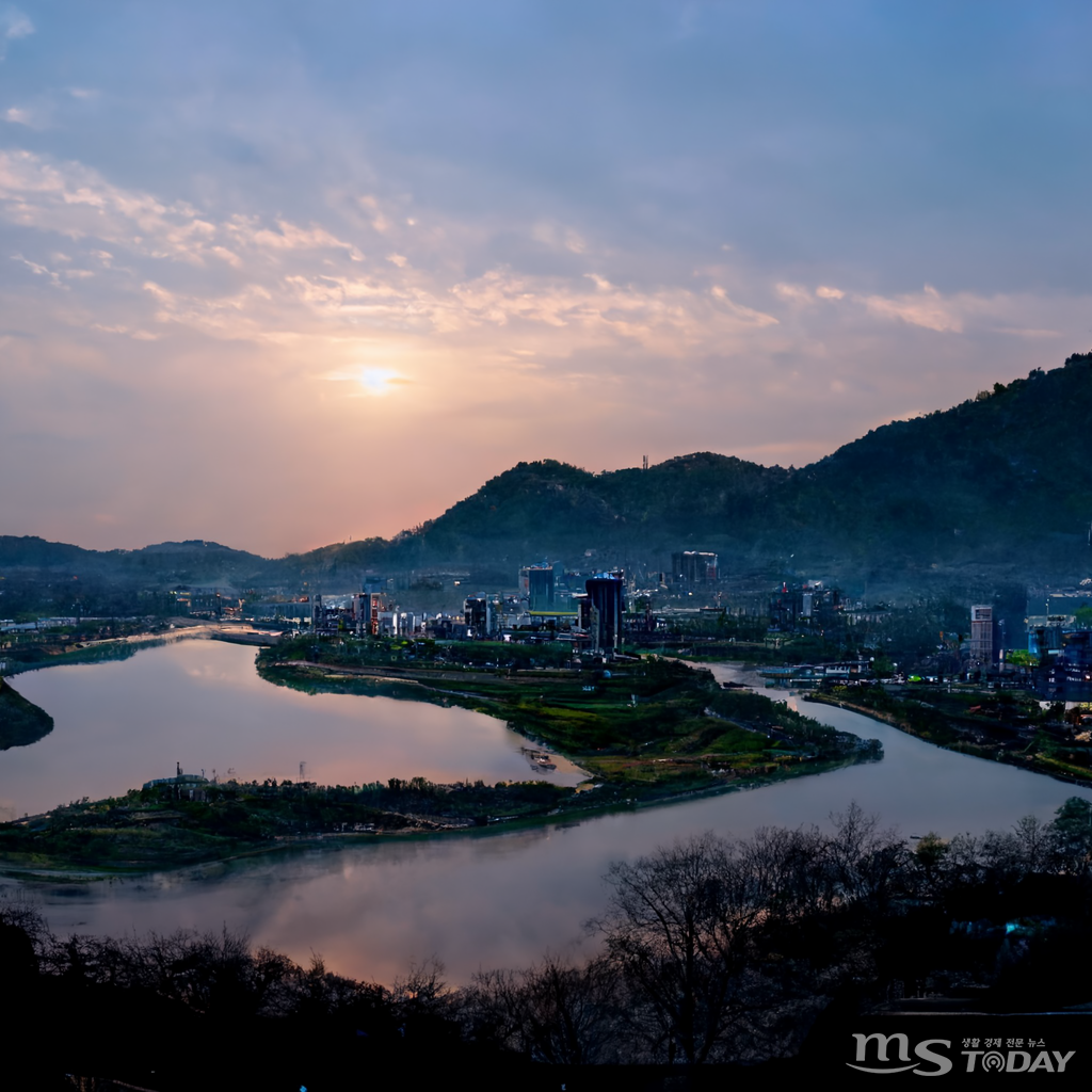 'Chuncheon Hupyeong'으로 검색 값을 입력하자 AI 프로그램이 춘천 후평동을 새롭게 그려냈다. (사진=Midjourney)