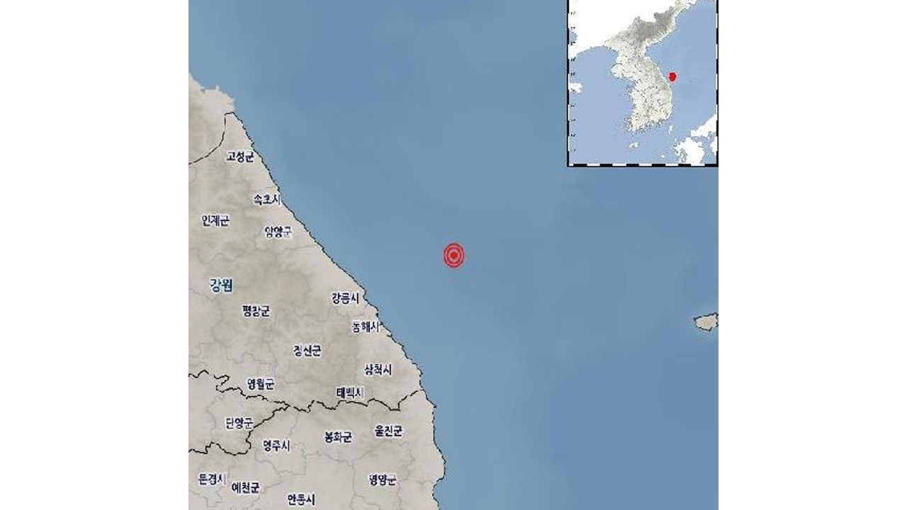 강원 동해 북동쪽 바다서 규모 2.4 지진. (사진=연합뉴스)